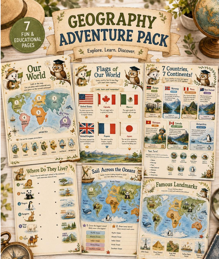 Learning Geography Adventure Pack For Children